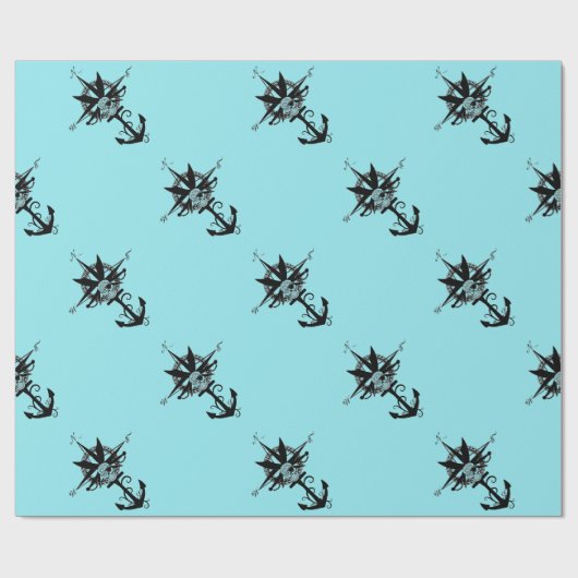 Roos compass met Cross-Blades Cadeaupapier (Vlak)