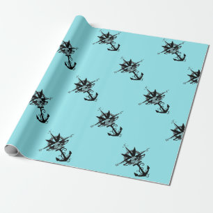 Roos compass met Cross-Blades Cadeaupapier