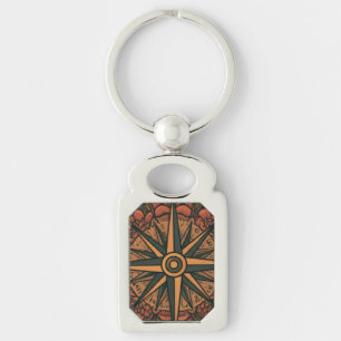 Roos Compass of Bliss Sleutelhanger