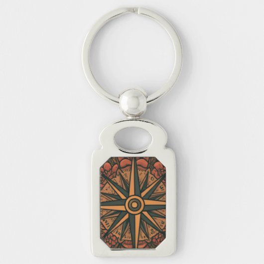 Roos Compass of Bliss Sleutelhanger (Voorkant)