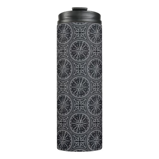 Roos compass Patroon Thermosbeker (Voorkant)