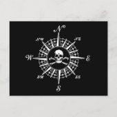 Roos Compass Skull 1 Briefkaart (Voorkant)
