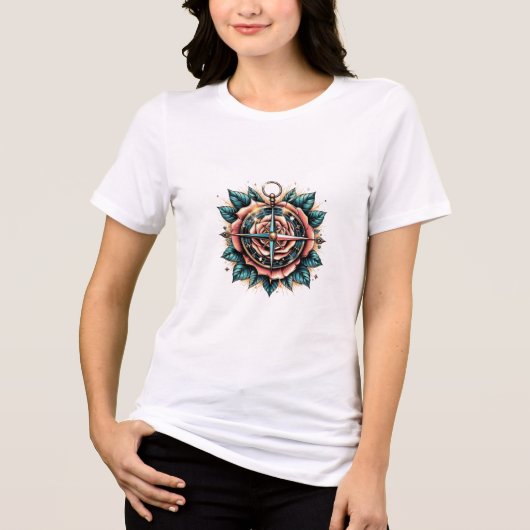 Roos Compass T-Shirt Design (Voorkant)