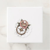 Roos Compass Tattoo-geïnspireerd ontwerp Bedankjes Labels (In situ)