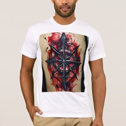 roos Compass Tattoo T-Shirt: roept spirit, liefde  T-shirt (Voorkant)