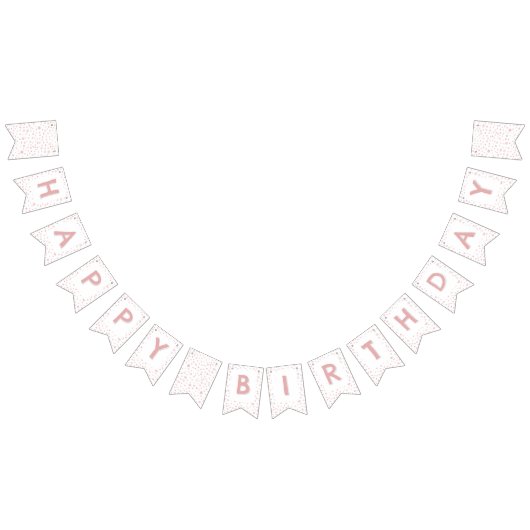 Roos Confetti Waterverf Stippen Bunting Flag Vlaggetjes (Alle)