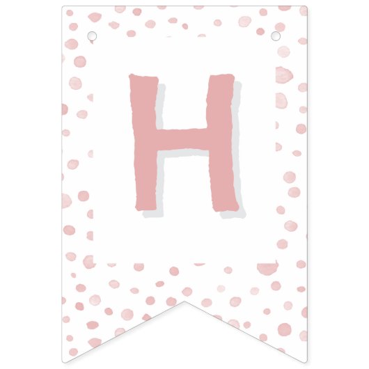 Roos Confetti Waterverf Stippen Bunting Flag Vlaggetjes (Tweede vlag)