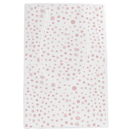 Roos Confetti Waterverf Stippen Gift Bag Medium Cadeauzakje (Voorkant)