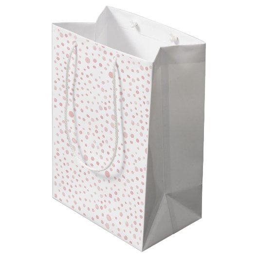 Roos Confetti Waterverf Stippen Gift Bag Medium Cadeauzakje (Achterkant Gekanteld)