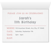 Roos Confetti Waterverf Stippen Verjaardag Uitnodi (Binnen Horizontaal (Onder))