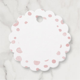 Roos Confetti Waterverf Stippen Voorkeur Tags Bedankjes Labels