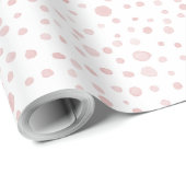 Roos Confetti Waterverf Stippen Wrapping Paper Cadeaupapier (Rol Hoek)