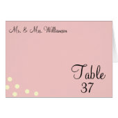 Roos Cream Polka Dotsl Wedding Table Kaarten (Voorkant Horizontaal)