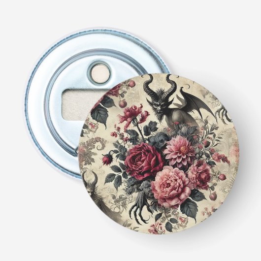 🔥 Roos Crematorium – Gotisch Victoriaans Button Flesopener (Voorkant)