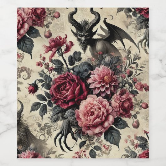 🔥 Roos Crematorium – Gotisch Victoriaans Wijn Etiket (Enkel label)