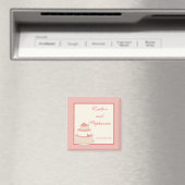 Roos/Creme Bruiloft Taart Magneet Favor (Insitu (Vaatwasser))