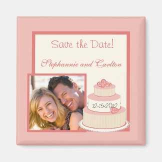 Roos/Crème Trouwkaart Magneten