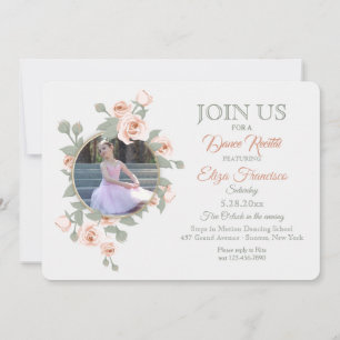Roos Crescent Photo Invitation Kaart