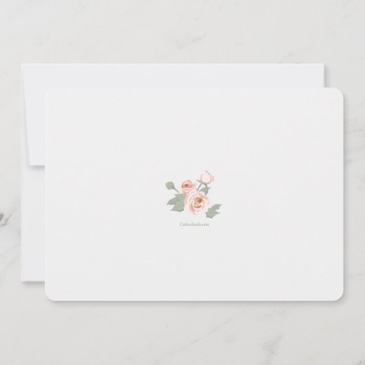 Roos Crescent Photo Invitation Kaart (Achterkant)