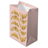 Roos Croissant Cadeaubag Medium Cadeauzakje (Voorkant Gekanteld)
