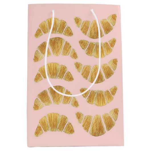 Roos Croissant Cadeaubag Medium Cadeauzakje (Voorkant)