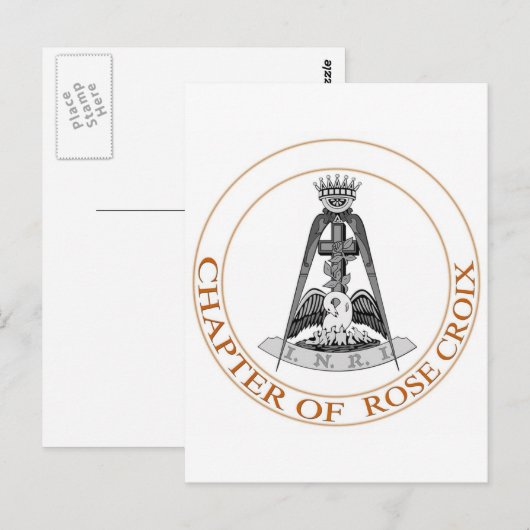 Roos Croix Scottish Rite Briefkaart (Voorkant / Achterkant)