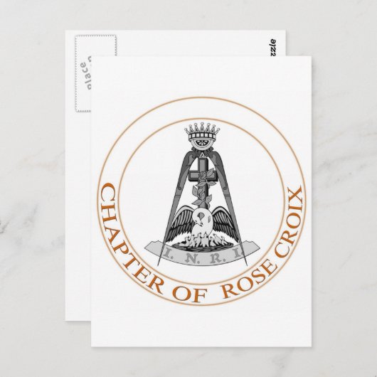 Roos Croix Scottish Rite Symbol Briefkaart (Voorkant / Achterkant)