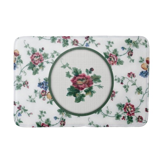 Roos Cross Stitch Bath Mat (Voorkant)