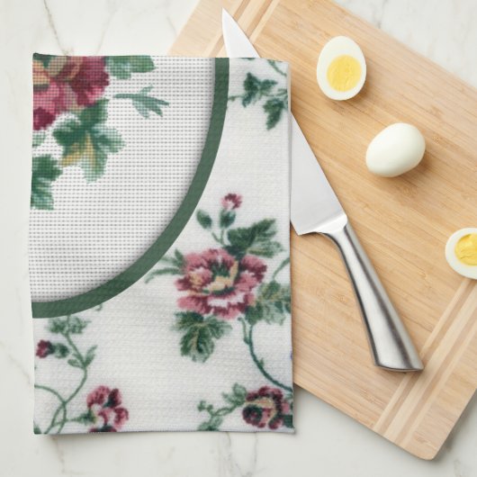 Roos Cross Stitch Kitchen Towel Theedoek (Quarter Fold)