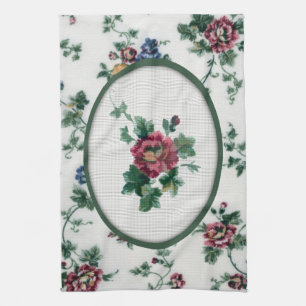 Roos Cross Stitch Kitchen Towel Theedoek