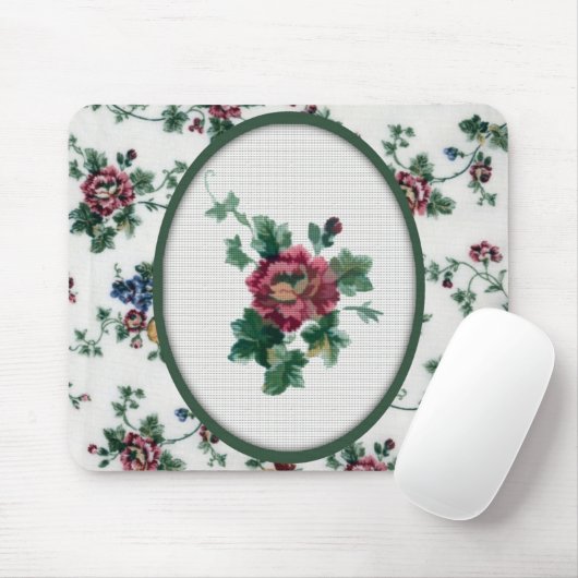 Roos Cross Stitch Mousepad Muismat (Met muis)