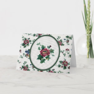 Roos Cross Stitch Verjaardag Kaart