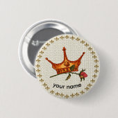 Roos Crown-pinknop Ronde Button 5,7 Cm (Voorkant /achterkant)