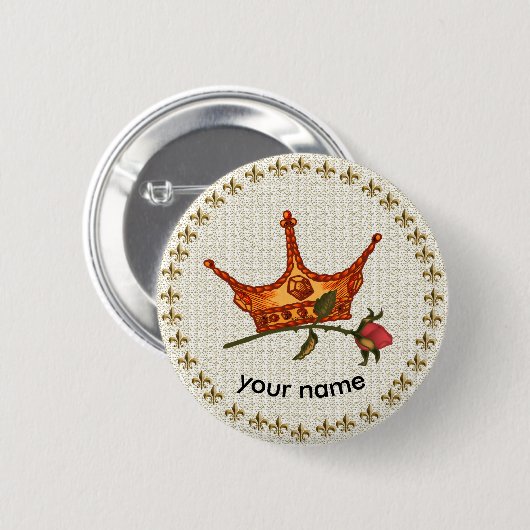 Roos Crown-pinknop Ronde Button 5,7 Cm (Voorkant /achterkant)