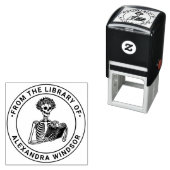 Roos Crown Skeleton Reading Library Boeknaam Zelfinktende Stempel (In situ)