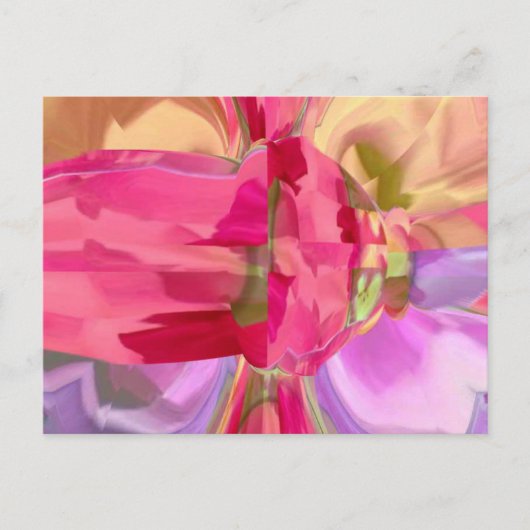 Roos Crystal - RedRose PinkRose Bud n Petal Briefkaart (Voorkant)