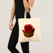 Roos cupcake canvas tas (Voorkant (product))