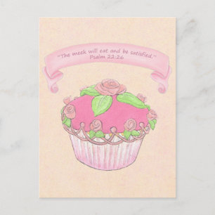 Roos Cupcake~Good Gift Scripts Briefkaart Afdrukke