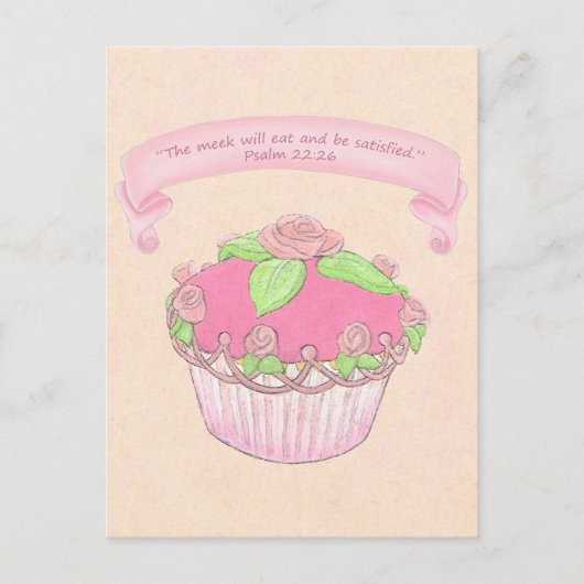 Roos Cupcake~Good Gift Scripts Briefkaart Afdrukke (Voorkant)