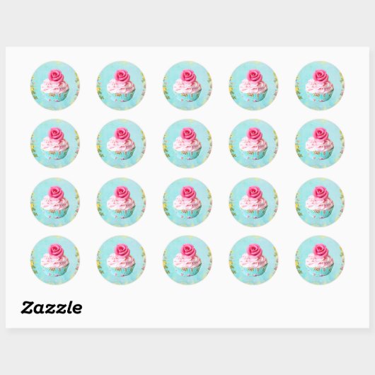 Roos cupcake sticker (Vel)