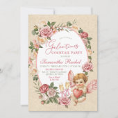  Roos Cupid Galentine's Cocktail Party Kaart (Voorkant)