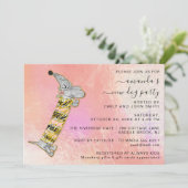 Roos Cute Hond Nieuwe Hond Huis Feest Roze Kaart (Staand voorkant)