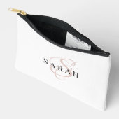 Roos Cute Monogram Persoonlijk Bruidsmeisje Cadeau Etui (Open)