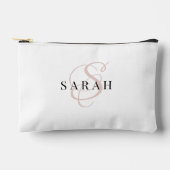 Roos Cute Monogram Persoonlijk Bruidsmeisje Cadeau Etui (Voorkant)