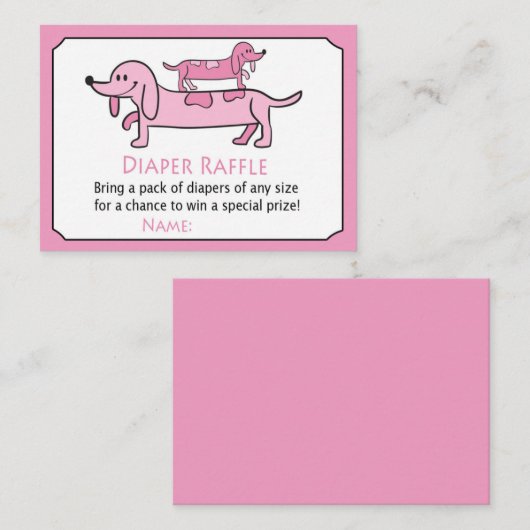 Roos Dachshund Diaper Raffle Tickets (Voorkant / Achterkant)