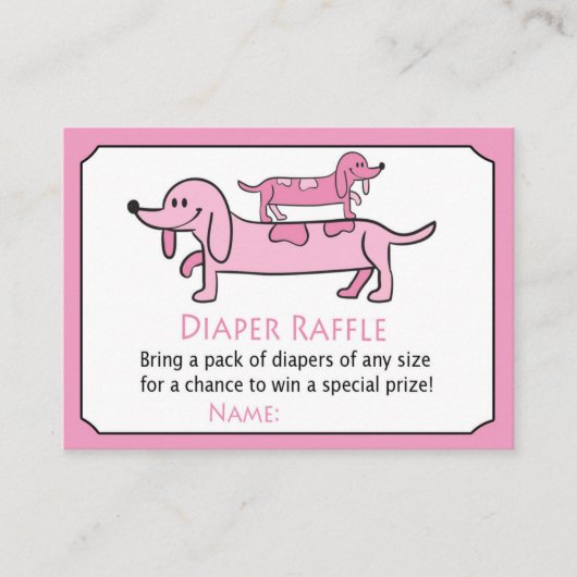 Roos Dachshund Diaper Raffle Tickets (Voorkant)