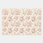 Roos & Damask Elegant | Pastel roze Inpakpapier Vel (Voorkant)