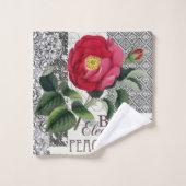 Roos Damask  Floral Antiek Bad Handdoek (Wasdoekje)