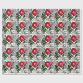 Roos Damask Floral Antiek Cadeaupapier (Vlak)