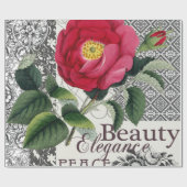 Roos Damask  Floral Antiek Cadeaupapier (Vlak)